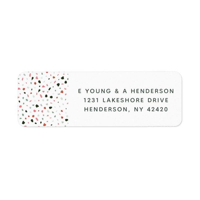 Moderne Terrazzo-Muster-Rücksendeadressen-Aufklebe (Vorne)