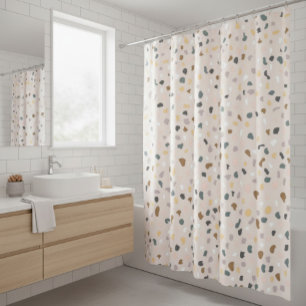 Moderne Terrazzo-Muster-Weich-Neutral Duschvorhang
