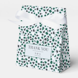 Moderne Terrazzo-Optik in Smaragdgrün & Konfetti Geschenkschachtel
