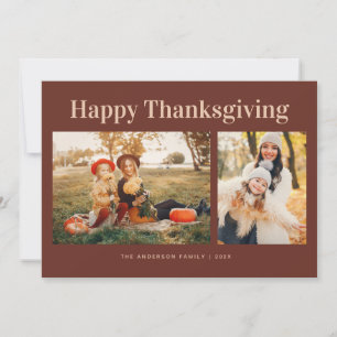 Moderne Text Happy Thanksgiving Foto Feiertagskarte