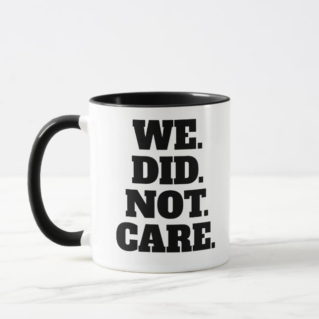 Moderne Textaussage | Typografie Weißer Text Tasse (Links)