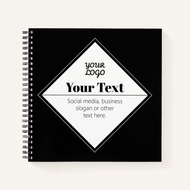 Moderne Textgestaltung & Ihr Logo editierbar Notizbuch (Vorderseite)