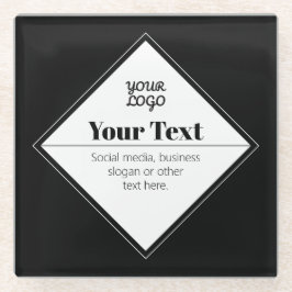 Moderne Textgestaltung zum Bearbeiten & Ihr Logo Glasuntersetzer
