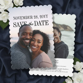 Moderne Textschicht mit gewelltem Rand PhotoPop Save The Date
