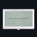 Moderne Textur Farbe Grün Farbe Maßgeschneidert  Visitenkarten Dose<br><div class="desc">Modern Texturierte Sage Green Abstrakt Watercolor Berufliche Visitenkarte Case</div>