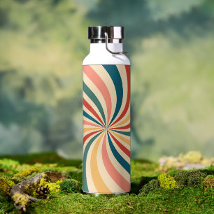 Moderne Texturierte Retro Gemusterte Farbige Trinkflasche