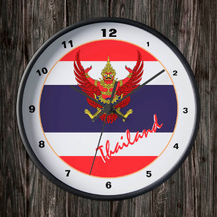 Moderne thailändische Flagge, patriotische thailän Runde Wanduhr