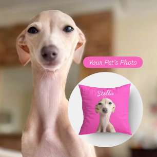 Moderne Tier-Foto + Name   Geschenk für Hunde-Vate Kissen