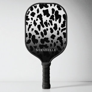 Moderne Tier süße Schwarz-Weiß-Kuh-Muster Pickleball Schläger