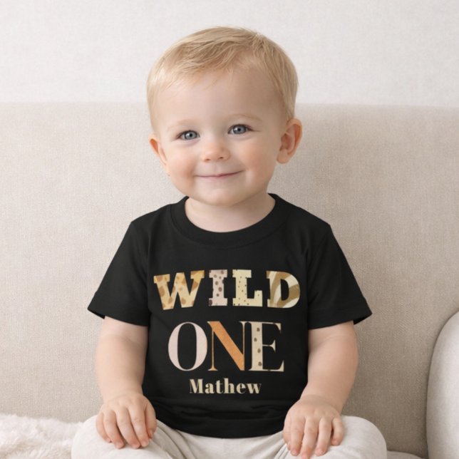 Moderne Tierdrucke Erste wilde Safari zum ersten G Baby T-shirt (Von Creator hochgeladen)