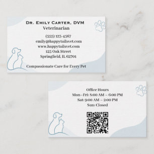 Moderne Tierklinik mit QR-Anpassung Visitenkarte