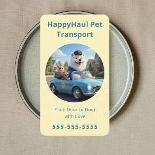 Moderne Tiertransport-Pet-Reise- & Taxi-Service Visitenkarte