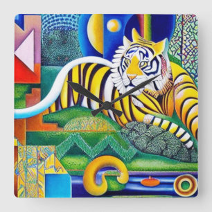 Moderne Tiger Art - Augenblick Quadratische Wanduhr