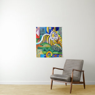 Moderne Tiger Art - Augenblick Wandteppich