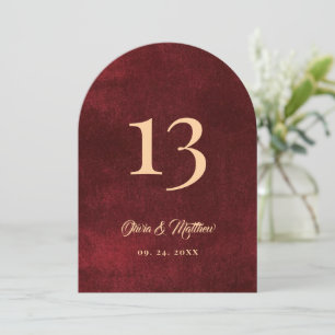 Moderne Tischnummer Burgund Faux Samt