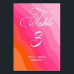 moderne Tischnummer in heißen Rosa und Orange<br><div class="desc">Diese einfachen,  modernen Rosa- und Orangefarbenen Tischnummern ergänzen Ihre Veranstaltungstische perfekt. Die Farbe verleiht einem Pop Design,  behalte aber ein modernes Aussehen. Diese Tischnummer ist perfekt für Frühjahr,  Sommer inspirierte Veranstaltungen und Dekoration.</div>