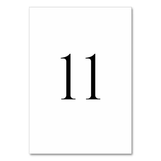 Moderne Tischnummern für Hochzeiten (1–20) (Vorderseite)