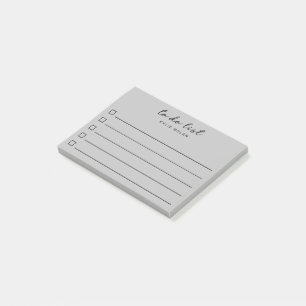 Moderne To-Do-Liste Graue Checkbox Liniiert Post-it Klebezettel