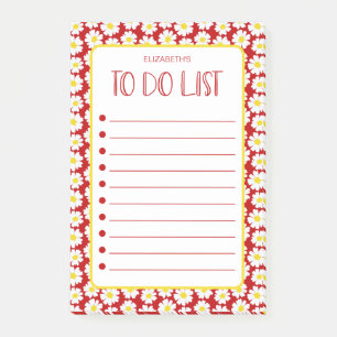 Moderne To-Do-Liste mit Gänseblümchen Post-it Klebezettel