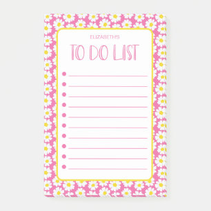 Moderne To-Do-Liste mit Gänseblümchen Post-it Klebezettel