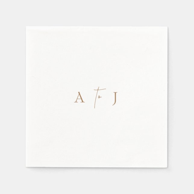 Moderne "to" Wedding Gold Cocktails Serviette (Vorderseite)