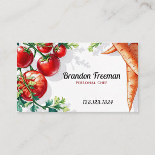Moderne Tomaten und Karotten Weißer Hintergrund Visitenkarte