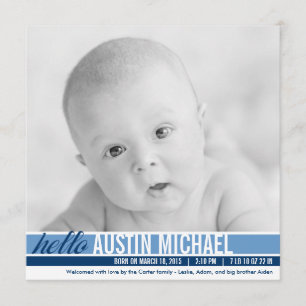 Moderne Tones Geburtsankündigungen - Blau Ankündigung