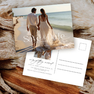 Moderne Topographie Vollfoto Hochzeit Save The Dat Postkarte