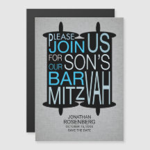 Moderne Torah Bar Mitzvah Grau Blau
