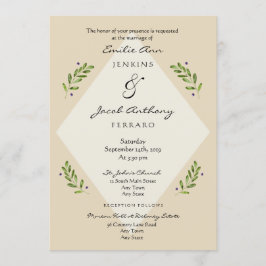 Moderne traditionelle botanische Hochzeitseinladun Einladung