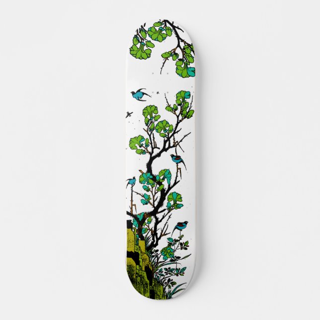 Moderne traditionelle chinesische Naturszene Graph Skateboard (Vorne)
