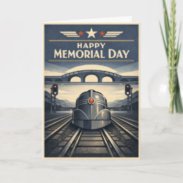 Moderne Train Streamline Memorial Day Karte