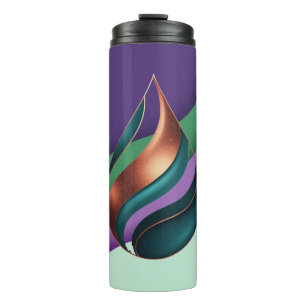 Moderne Tränenwelle Lila Grün Kupfer Thermosbecher