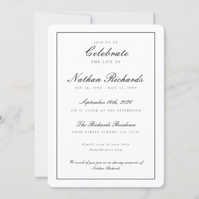 Moderne Trauerfeier Funeralprogramm Karte (Vorderseite)