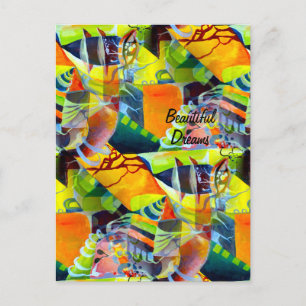 Moderne Träume im Wasserfarbenspiel Postkarte
