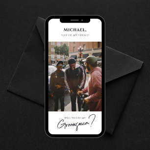 Moderne Trauzeuge Card mit Foto Einladung