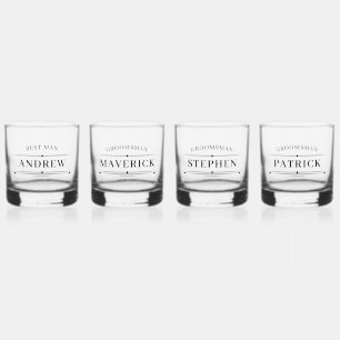 Moderne Trauzeugen geben Vintagen Eleganten Trauze Whiskyglas