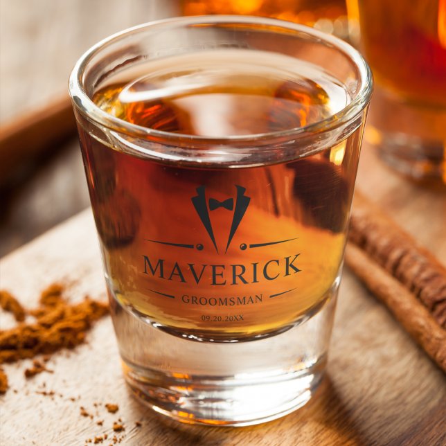 Moderne Trauzeugen Gift Classic Tuxedo Gastgeschen Schnapsglas (Von Creator hochgeladen)