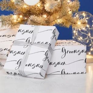 Moderne Trauzeugen-Verpackungspapier in Schwarz un Geschenkpapier