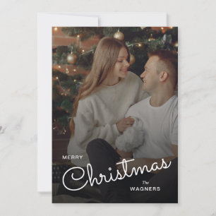 Moderne Trend-Weihnachten   Paar-Foto  Feiertagskarte