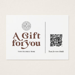 Moderne Trendbraune Typografie QR Code Gift Card