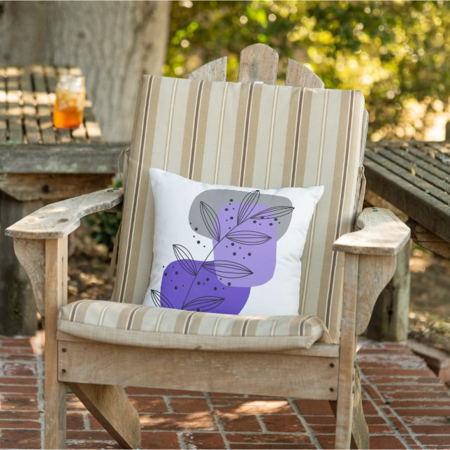 Moderne trendige Abstrakt florale Boho Chic Kissen (Stuhl)