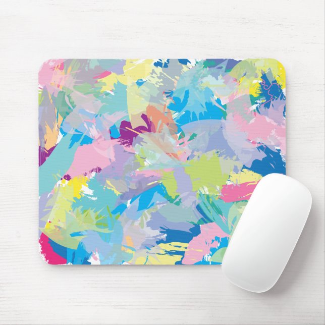 Moderne Trendige Abstrakte Kunst, Lustige Bunte Sc Mousepad (Mit Mouse)