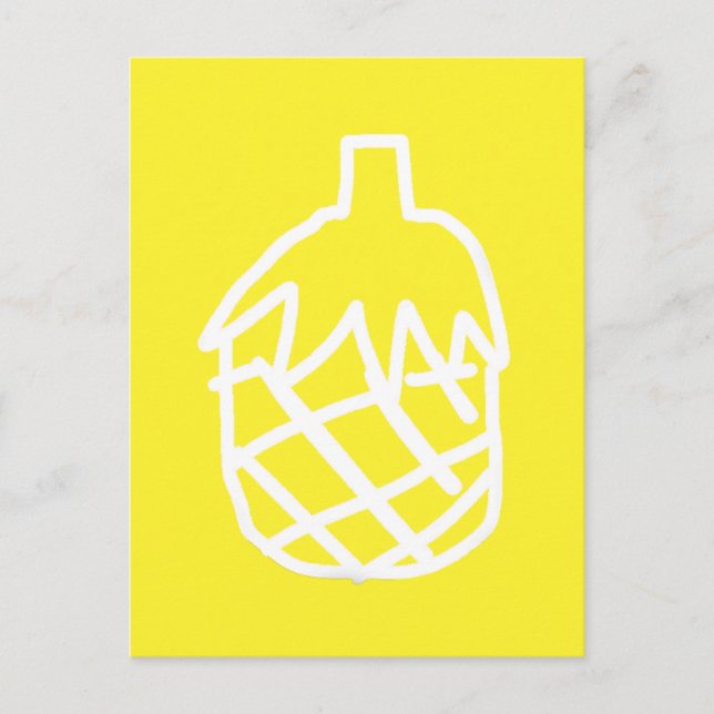 Moderne, trendige Ananas, einfache Früchte Postkarte (Vorderseite)