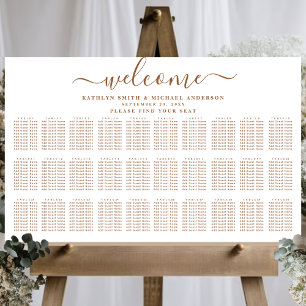 Moderne, trendige Beige Hochzeit mit 30 Sitzplätze Poster