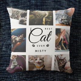 Moderne trendige Best Cat Ever Pet Paw Foto Collag Kissen