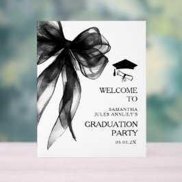 Moderne, trendige Black Bow Graduation Party-Signa Acrylschild