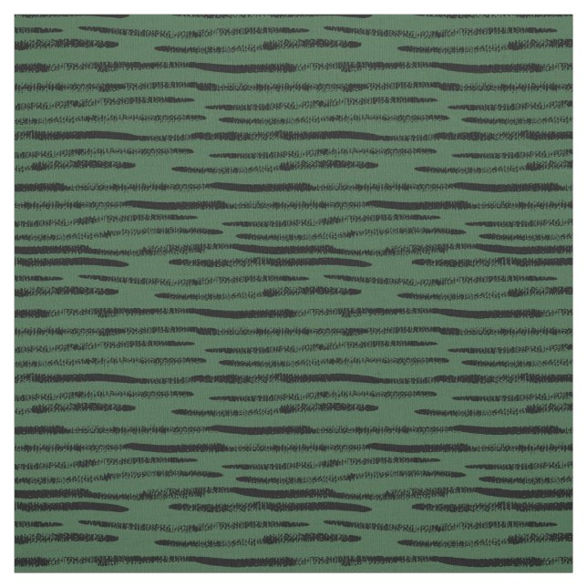 Moderne trendige Black Lines Hunter Green Hintergr Stoff (Muster)