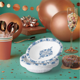 Moderne trendige Blue and White Porcelain Chinoise Pappteller