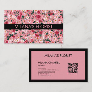 Moderne trendige Blume Floristik Geschäft Pinke Ma Visitenkarte